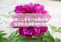 中国互联网+二手车行业商业模式创新与投资机会深度研究报告