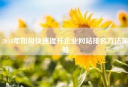 2018年如何快速提升企业网站排名方法策略
