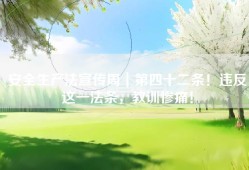 安全生产法宣传周｜第四十二条！违反这一法条，教训惨痛！
