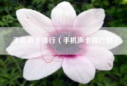 手机声卡排行（手机声卡排行榜）