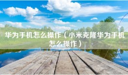 华为手机怎么操作（小米克隆华为手机怎么操作）