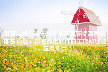 百度seo排名点击软件能否真正提高网站排名,百度seo排名点击软件的工作原理及应用场景