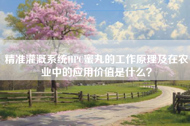 精准灌溉系统HPC蜜丸的工作原理及在农业中的应用价值是什么？